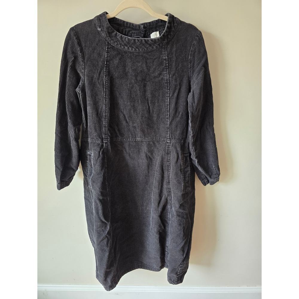 Poetry Charcoal Corduroy Long Sleeve Dress